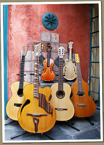 collection of instruments handmade by Jean-Luc Stockman